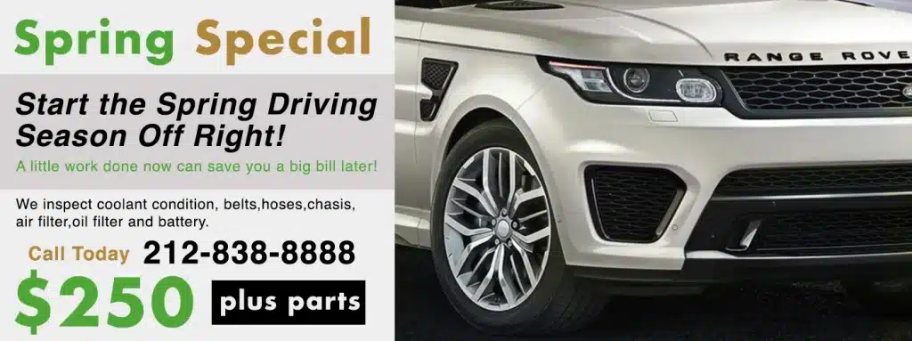 #1 Range Rover dealer alternative for Rover scheduled service in NYC. Ask about the Rover-Repair NYC spring service special we offer for Range Rovers in NYC, Manhattan and the tri-state area.