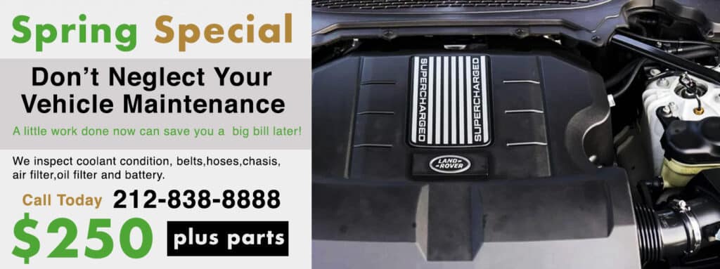 Pick up & Delivery in NYC for your Range Rover for scheduled service, maintenance and repairs. We are the #1 independent Range Rover dealer alternative for NYC.