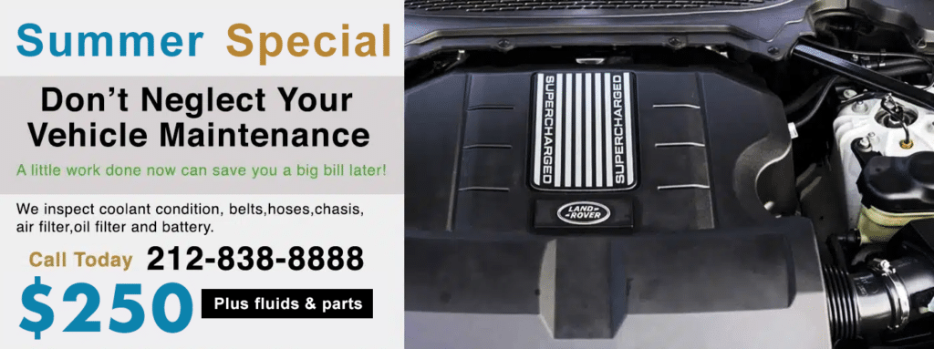 Pick up & Delivery service in NYC for Range Rover scheduled service, maintenance and repairs at the #1 Range Rover dealer alternative. Let us make sure your Range Rover looks and runs like new.
