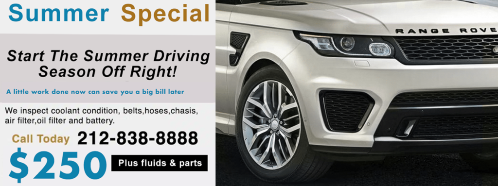 #1 Range Rover dealer alternative for Rover scheduled service in NYC. Ask about the Rover-Repair NYC spring service special we offer for Range Rovers in NYC, Manhattan and the tri-state area.