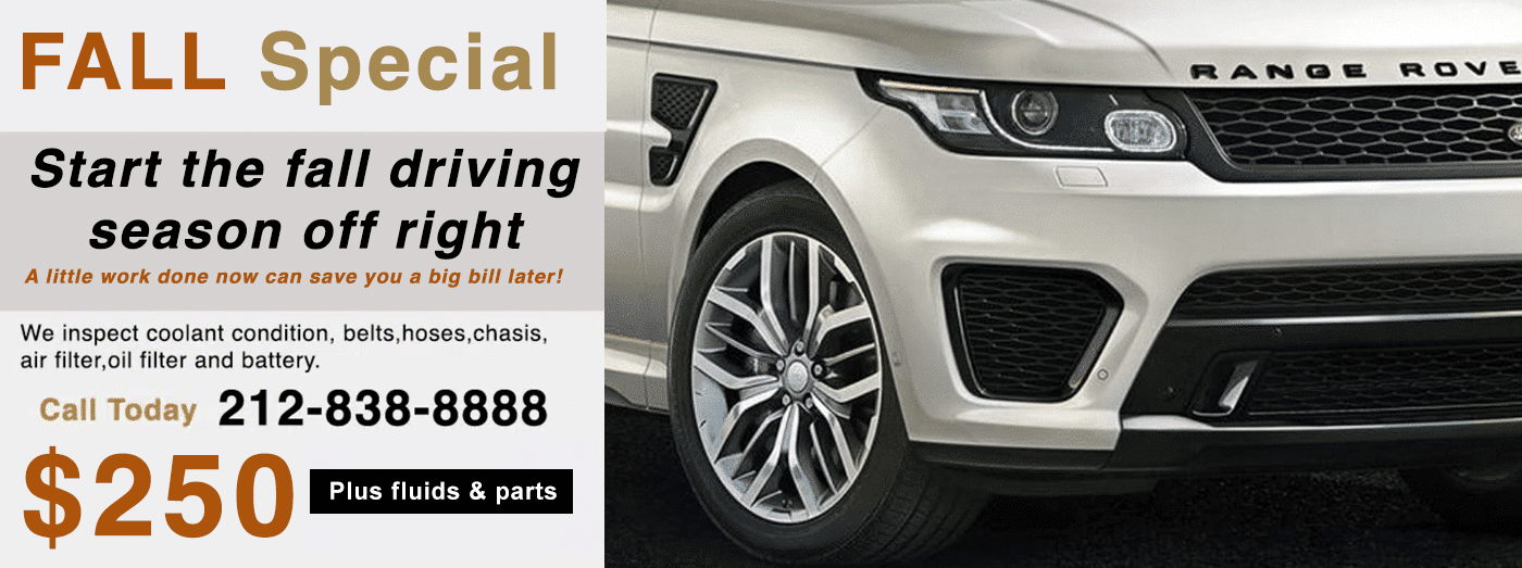 #1 NYC dealer alternative for Rover service, maintenance and repairs. Have us pick up your Rover for service and return it to you when done. Ask us about our Range Rover fall service special to keep your Rover running like new.